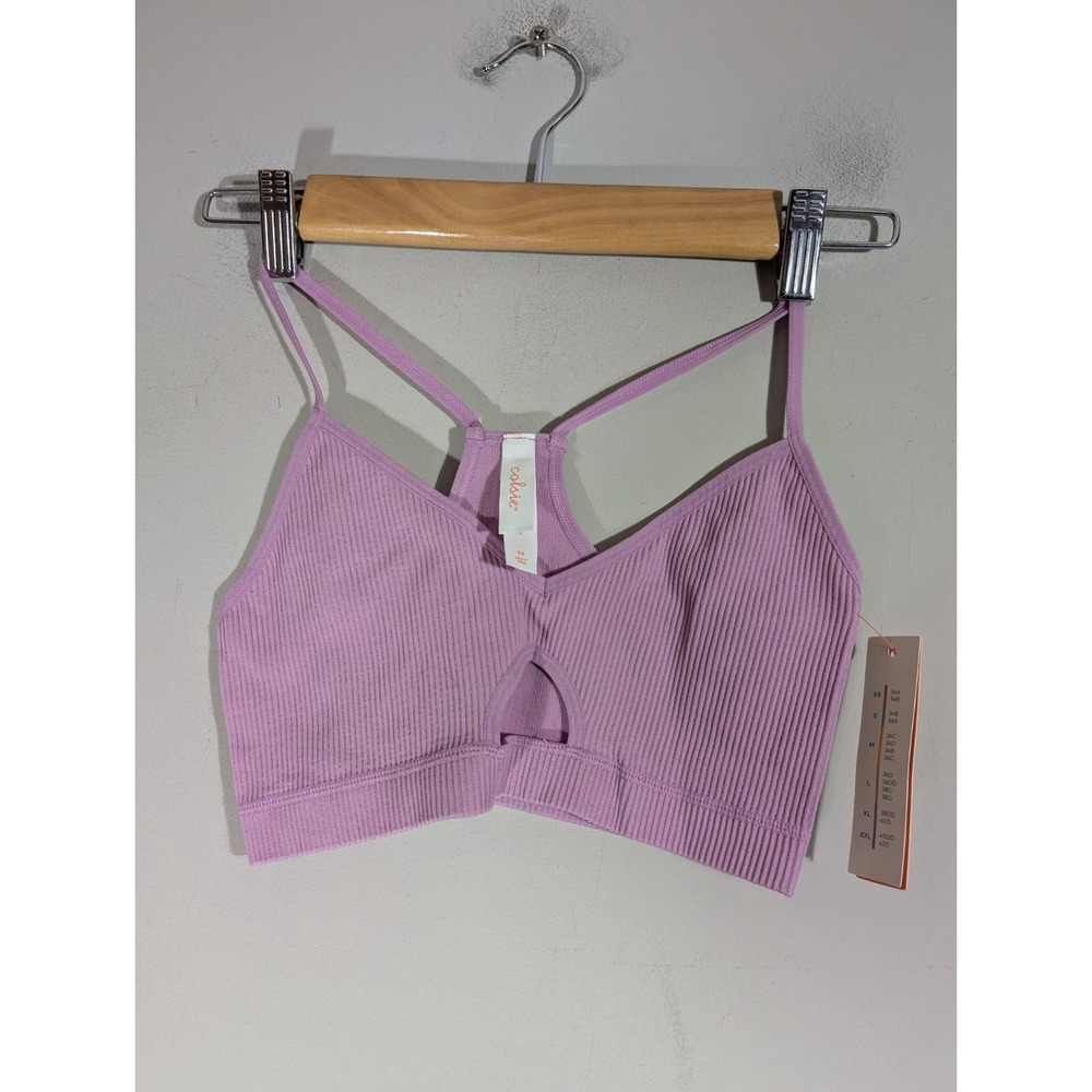 NWT Colsie womens Lavender Waffle Pullover Bralette Sz M Lounge sports Comfort